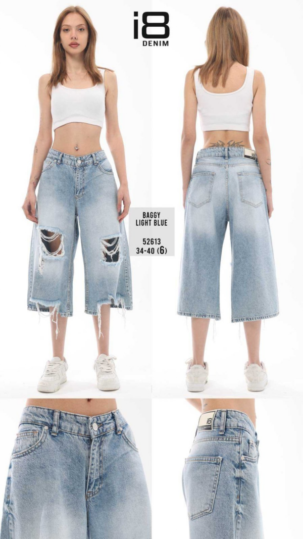 Rybaczki damskie jeans Roz 34-40, 1 Kolor Paczka 10 szt